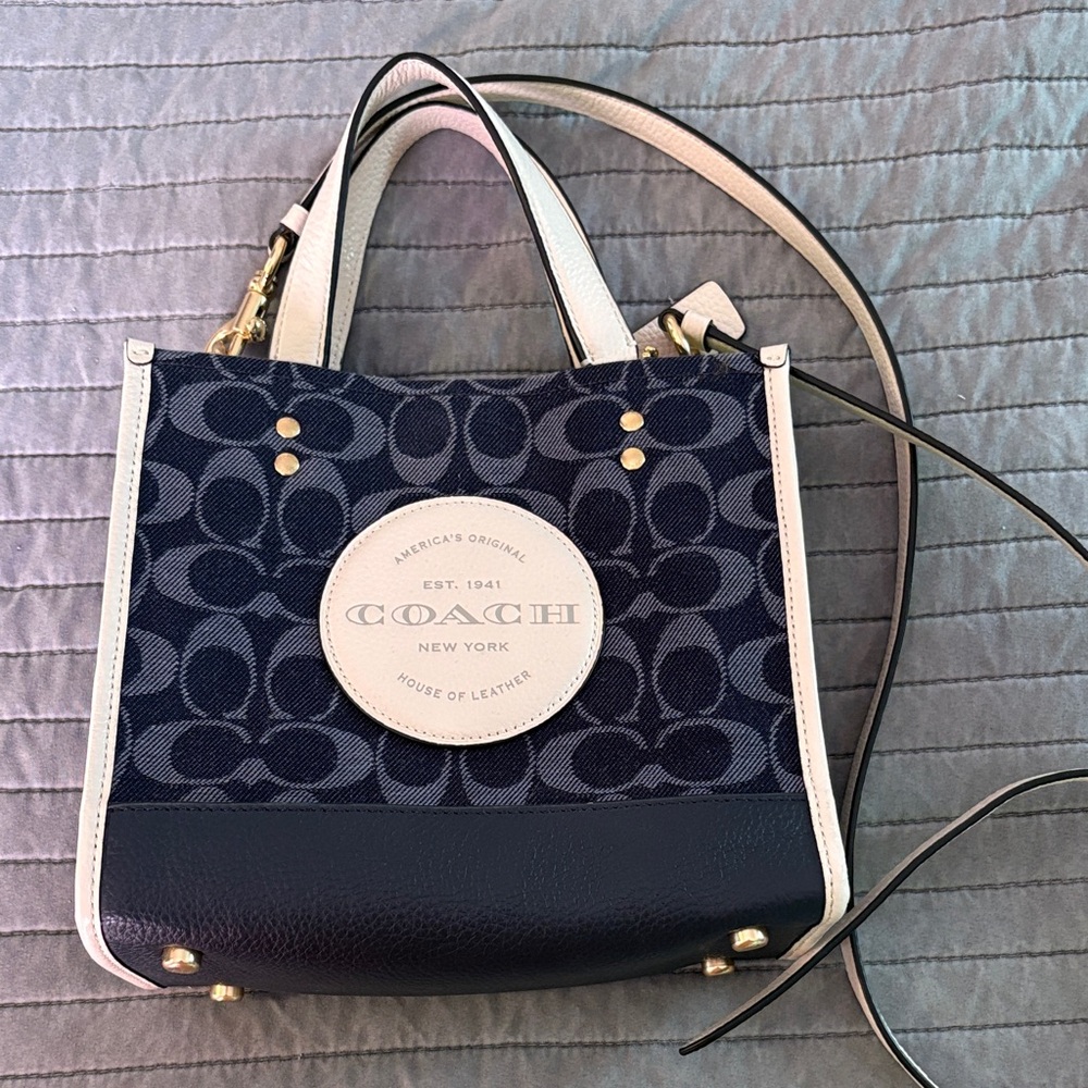Coach Navy and Cream Tote Bag